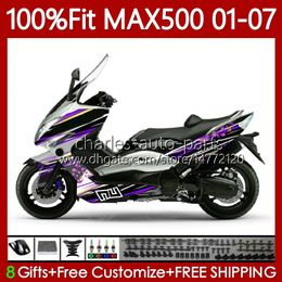 Injection Body For YAMAHA TMAX500 MAX-500 TMAX-500 109No.127 TMAX MAX 500 T Purple line MAX500 2001 2002 2003 2004 2005 2006 2007 T-MAX500 01 02 03 04 05 06 07 OEM Fairings