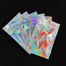 nail art packaging UK - Nail Art Kits 50pc set Laser Ziplock Bag Jewelry Manicure Eyelashes Phone Case Sealed Packaging Fake Piece Gift