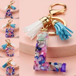 Creative Alphabet Keychain Tassel Charm Keyring Initial English Word Letters Keychain For Women Men Gift