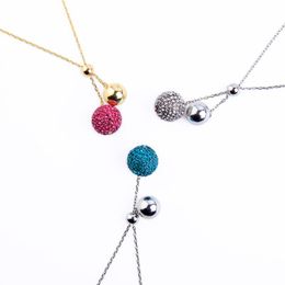 Pendant Necklaces Contracted Women Jewellery Gold&Silver Colour Charm Necklace For Girls Gifts Polychrome Balls Exquisite Crystal Fashion Acces