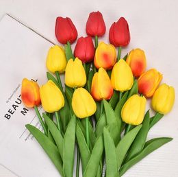 600pcs Tulips Artificial PU Flower bouquet Real touch flowers For Home decoration Wedding Decorative 32cm/12.6inch 18 Colours Option SN2653