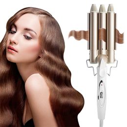 Professional Curling Iron Ceramic Triple Barrel Hair Styler Waver Styling Tools 110-220V Curler Electric 220211
