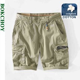 2021 New Summer Workwear Men Shorts Cotton Casual Solid Colour Five-point Shorts GA-T112 H1210
