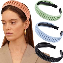 Women Solid Color Hair Hoop Headdress For Girls Fashion Wide Hair Band Headbands Elastic New Bezel Hair Accessories