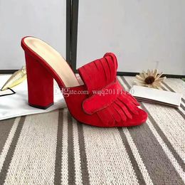 Jelly Designer Slippers Transparent Slipper High Heel 10cm 7.5cm Sandals Slides Upper Leather Contrast Colour Serpentine Shoes 34-43