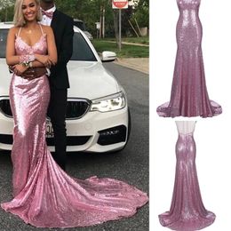 Elegant Mermaid prom Dresses Boho Vestido De Novia Sirena Sexy Open Back Sequined Lace Slim Bride Gowns00025