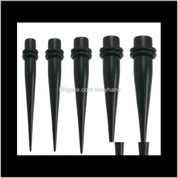 & Tunnels Drop Delivery 2021 Black Uv Acrylic Ear Stretching Tapers Expander Plugs Tunnel Body Piercing Jewelry Kit Gauges Bulk 1Dot6-10Mm Ea