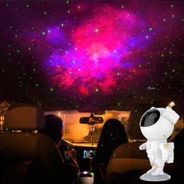 Night Lights Astronaut Projector Lamp Projection LED Light Spaceman Table Starry Color Changing For Baby Bedroom Decoration