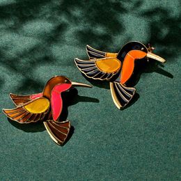 Pins, Brooches H:HYDE Animal Woodpecker Jewelry Women Enamel Alloy Brooch Pins Lifelike Pecker Bird Badge Fashion Gift