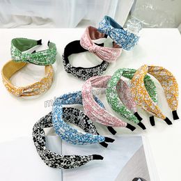 Vintage Print Cloth Cross Headbands Bezel Hairband Women Clips Hair Accessories Headband Opaska Do Wlosow Bandeau Cheveux Diademas