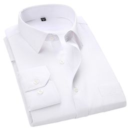 4XL 5XL 6XL 7XL 8XL Large Size Men's Business Casual Long Sleeved Shirt White Blue Black Smart Male Social Dress Shirts For Plus 210708