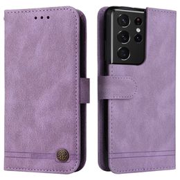 PU Leather Phone Cases for Samsung Galaxy S22 S21 S20 Note20 Ultra S10 Plus - Pure Colour Skin Feeling Wallet Flip Kickstand Cover Case with Shoulder Strap