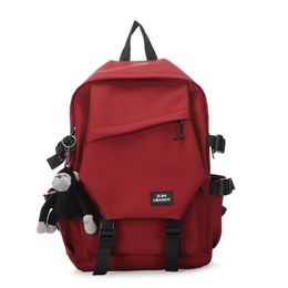 Backpack Korea Fashion Shoulders Bag Simple Nylon Large Capacity Student Bookbag Laptop Knapsack Waterproof Packsack