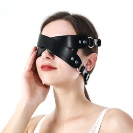 Fashion Leather Harness Mask Bdsm Sexy Cosplay Poppit Game Erotic Blindfold Masquerade Erotic Halloween Carnival Party Masks Q0806