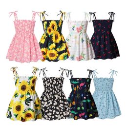 Summer Light Dresses for Girls Sundress Children's Clothing Kids Clothes Beach Dress Casual Floral Strawberry Baby Dresses Q0716