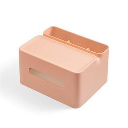 Storage Boxes & Bins Desktop Tissue Box Multi-Cells Remote Stationery Organiser With Phone Stand For Home Office DIN889
