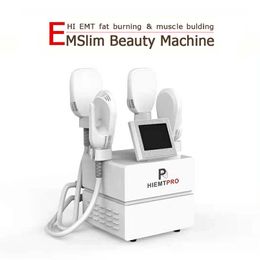 4 maniglie Emslim HiEmt Body Shaping Machine EMS Elettromagnetico Muscolo Stimolazione Attrezzature di bellezza Bruciatura grasso