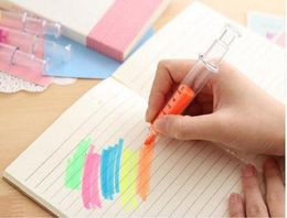 450pcs 6 Colours Novelty Nurse Needle Syringe Shaped Highlighter Markers Marker Pen Pens Stationery School Supplies