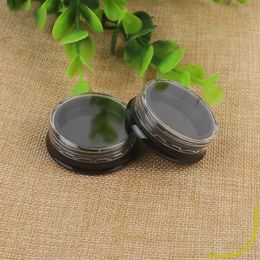 3g Black Plastic Travel Cosmetic Jars Bottle Refillable Makeup Cream Eyeshadow Lip Balm Sample Storage Container Bottles Pot with Clear Lids