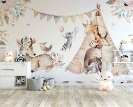 beibehang Custom 3d paper beautiful original forest animal children's room background painting wall papers home decor