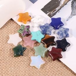 20mm Random Color Mini Star Statue Natural Stone Carving Home Decoration Crystal Polishing Gem Healing jewelry