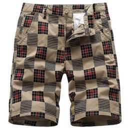 Summer shorts men100% casual men Bermuda masculina Male Straight Plaid Zipper Pants breeches Tactica