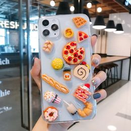 iphone cakes Australia - 3D pizza cake sushi transparent mobile phone cases with epoxy decoration for iPhone 12 11 Pro X Xr Xs Max Mini 7 8 Plus SE