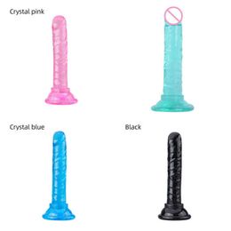 Nxy Sex Products Dildos Realistic Dildo Anal Masturbator Toys for Couples Crystal Jelly Suck Penis Stak Phalo Hot 1227