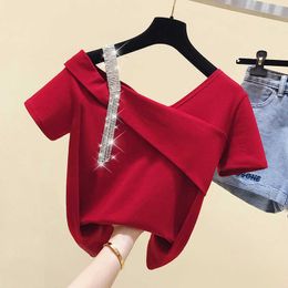 Short Sleeve Slash Neck T Shirt Women Clothes Summer Tops Tshirt Purple Yellow T-Shirt Korean Sexy Tee Shirt Femme 210604