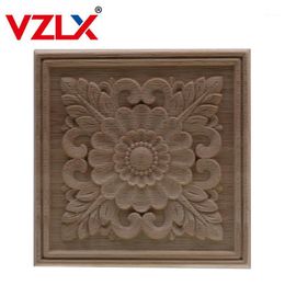Decorative Objects & Figurines VZLX Frame Door Cabinet Furniture Wood Appliques For Unpainted Carved Corner Onlay Applique