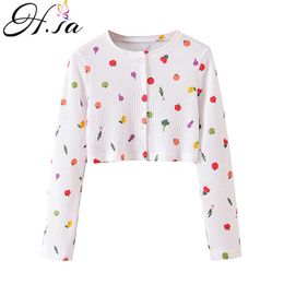 H.SA Fruit O Neck White Blouse Shirts Elegant Office Lady Back Metal Buttons Blouses Casual Women Long Sleeve Blusa Tops 210417