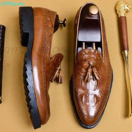 2019 Hot Handmade Formal Shoes Men Wedding Office Male Dress Shoe Genuine Calf Leather Men Oxford Crocodile Shoe EU 46