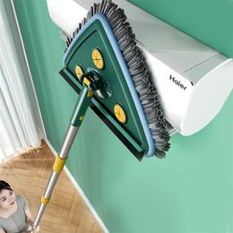 Washing Glass Ceiling Car wash Cleaning Squeegee Kitchen Wall Flat Mop Windows Telescopic Wiper Brush With Chenille Triangle Mop 211215