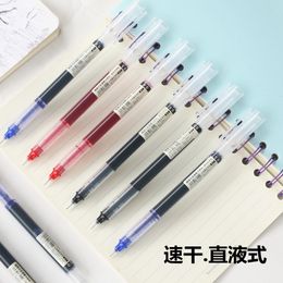 Straight Liquid Ball Quick Drying 0.5 Red Blue Black Student Office Large Capacity Neutral Pen Simple Manual Account Signature