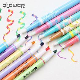 Highlighters 12PCS Office School Supplies Double With Diamond Colour Magic Graffiti Marker Highlighter