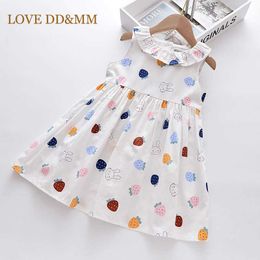 LOVE DD&MM Girls Cartoon Print Dress Summer Kids Casual Strawberry Princess Outfits Baby Girls Casual Dresses 210715