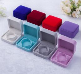 2021 90*90*40mm Velvet Jewellery Boxes Sample Bracelet Bangle Gift Box Jewellry Packaging Display