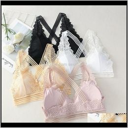 Camisoles Tanks Womens Apparel Drop Delivery 2021 Women Lace Deep Vneck Summer Tank Top Beauty Back Padded Bra Female Underwear X87T4