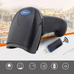 Wireless Laser Barcode Scanner Auto sleep Single Line Scan 3000-12000 lux 433MHz Reader Memory Up To 500M Distance