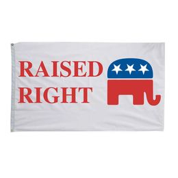 Raised Right Republican Flag 3X5FT 100D Polyester High Quality Vivid Color With Two Brass Grommets