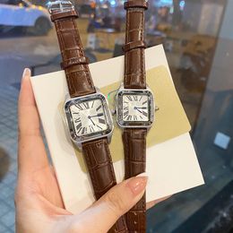 Montre de luxe automatic gold watch women dress full Stainless steel Sapphire waterproof Luminous Classic Leather strap Square dial
