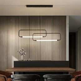 Pendant Lamps Modern LED Ceiling Light For Living Dining Room Kitchen Restaurant Bar Black Golden Minimalist Chandelier Fixtures