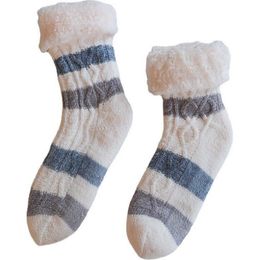 Womens Fuzzy Slipper Socks Knitted Fluffy Cosy Cabin Winter Warm Fleece Soft Thick Comfy Anti Slip Christmas Gift Stockings Hosiery No-Skid