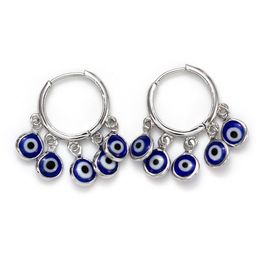 S2236 Fashion Jewellery Turkish Symbol Evil Eye Dangle Earrings Blue Eyes Hoop Earring