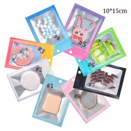 10*15cm 100pcs Colourful Phone Accessories Packaging Bags Transparenet and Plastic Sample Gift Packing Bag Cosmetic Sponge Package Pocuhes