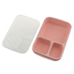 3 Grids Lunch Box With Lid Food Fruit Dinner Storage Boxes Container Kitchen Microwave Camping Kid Dinnerware 4 Colors2664