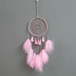 2 ring Indian feather hanging art gifts to bestie friends creative valentine's day gifts silver gray dream catcher
