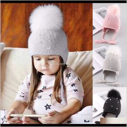 Caps Hats Accessories Baby Kids Maternity Drop Delivery 2021 Unisex Infant Knitted Ball Beanie Cap Child Crochet Winter Warm Knit Hat 1G6Jt