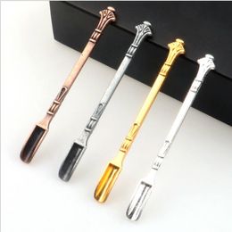 80mm gold silver copper iron multicolor metal small smoke shovel snuff bottle cigarette nail spoon