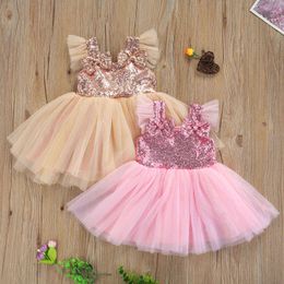 Citgeett Summer Kid Baby Girl Dress Clothes Sequins Tulle Princess Dresses Birthday Party Clothing Q0716